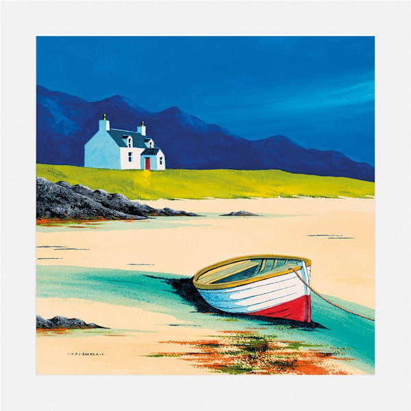 Anthony Barber Low Tide - Lewis Monterad Tryck 40cm x 40cm x 0.1 Beige/Blue/Green 40cm x 40cm x 0.15cm