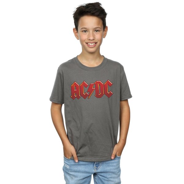 AC/DC Pojkar Mörk Röd Logo T-Shirt 7-8 År Kolgrå Charcoal 7-8 Years