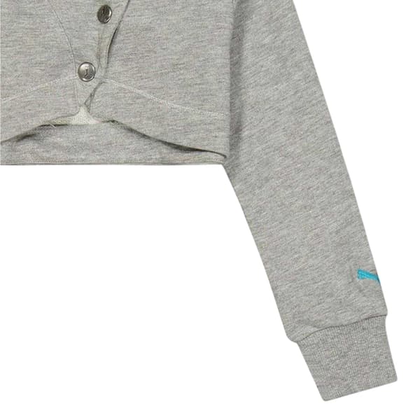 Puma Croppad Sweatshirtjacka för flickor 5-6 år Grå Grey 5-6 Years