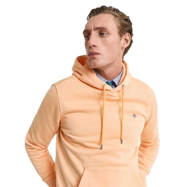 Gant Herr Shield Drawstring Hoodie L Orange Orange L