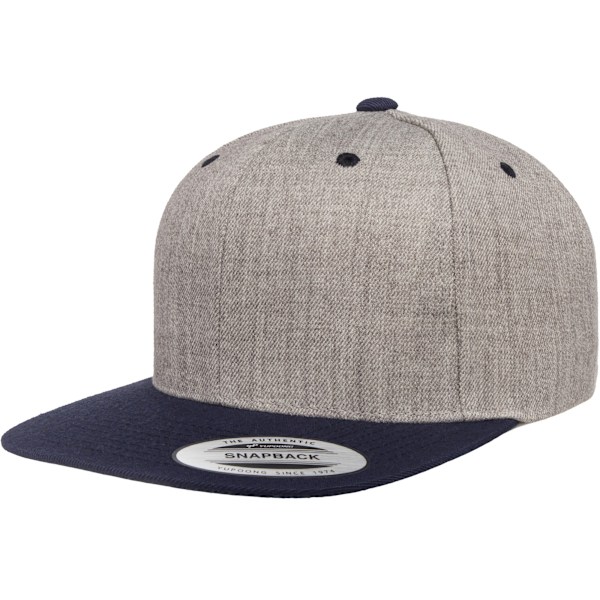 Flexfit Unisex Tvåfärgad Klassisk Snapback Cap En Storlek Heather G Heather Grey/Navy One Size