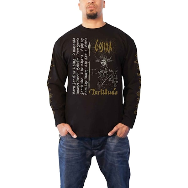 Gojira Unisex Adult Fortitude Track List Långärmad T-shirt X Black XL