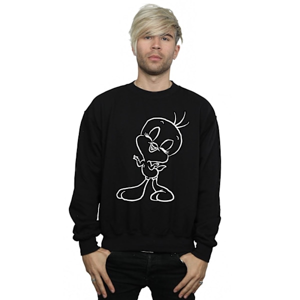 Looney Tunes Tweety Pie Outline Sweatshirt för män 4XL Svart Black 4XL