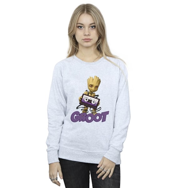 Guardians Of The Galaxy Dam/Kvinnor Groot Kassett Sweatshirt Sports Grey M