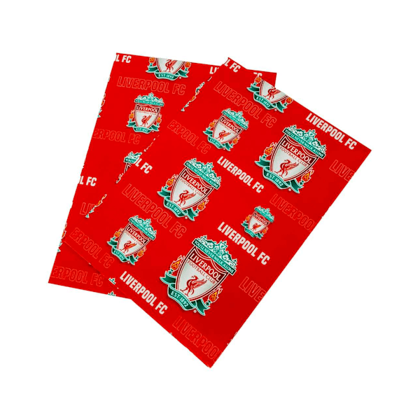 Liverpool FC Text Presentpapper (2-pack) 70cm x 50cm Röd Red 70cm x 50cm