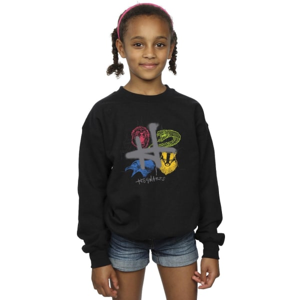 Harry Potter Girls Emblems H Spray Sweatshirt 3-4 år Svart Black 3-4 Years