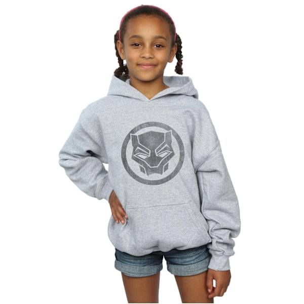 Marvel Girls Black Panther Distressed Icon Hoodie 12-13 År S Sports Grey 12-13 Years