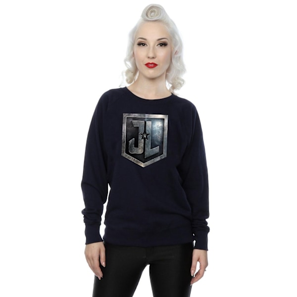 DC Comics Dam/Dam Justice League Film Shield Sweatshirt Navy Blue XL