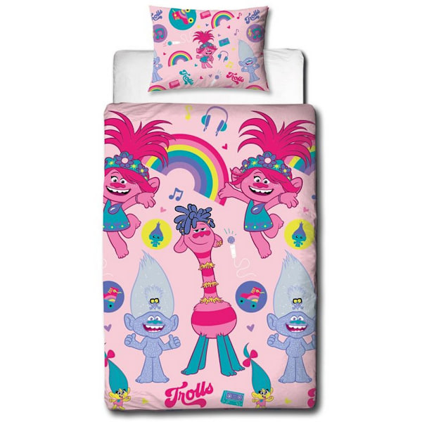 Trolls 2 Konsert Påslakanset Enkelsäng Rosa Pink Single