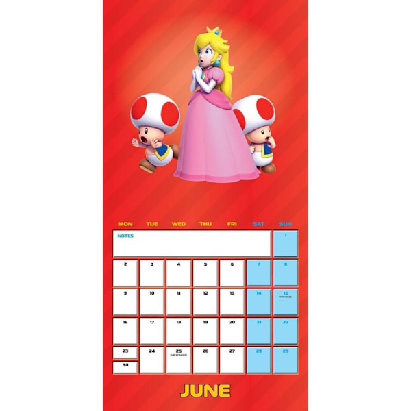 Super Mario 2025 Kvadratisk Väggkalender 30cm x 30cm Flerfärgad Multicoloured 30cm x 30cm