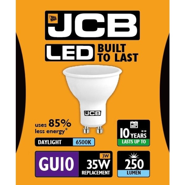 JCB LED GU10 3w Glödlampslock Cap 6500k Dagsljus One Size Wh White One Size