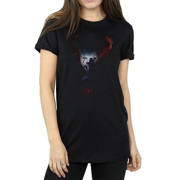 It Dam/Damer Pennywise Quiet Bomull Boyfriend T-Shirt S Svart Black S