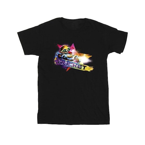 Marvel Boys Guardians Of The Galaxy Abstract Rocket Raccoon T-S Black 7-8 Years