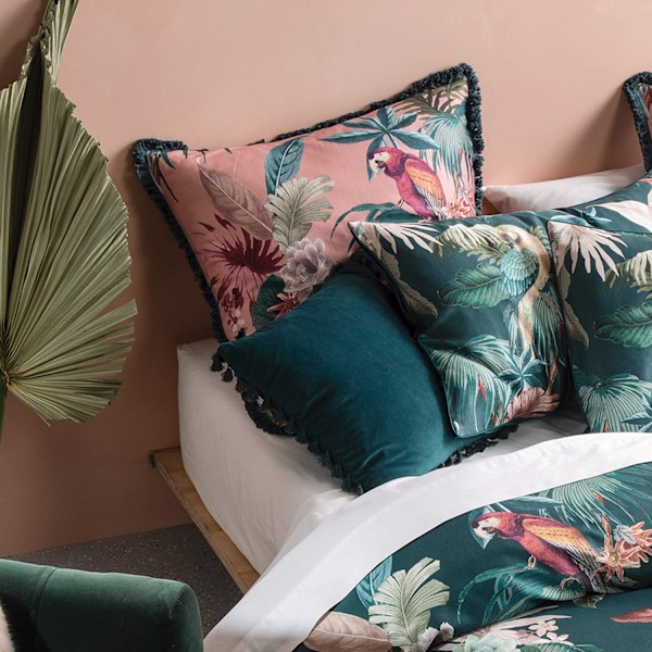 Linen House Fernanda Påslakanset Enkelsäng Grön/Rosa Green/Pink Single
