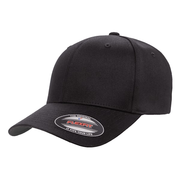 Yupoong Flexfit Fitted Baseball Cap SM Svart/Svart Black/Black SM