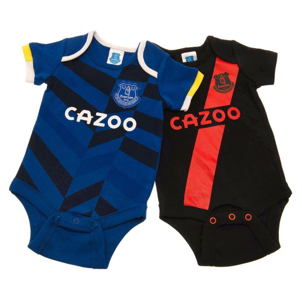 Everton FC Baby Sponser Bodysuit (paket med 2) 12-18 månader Blå/ Blue/Black 12-18 Months