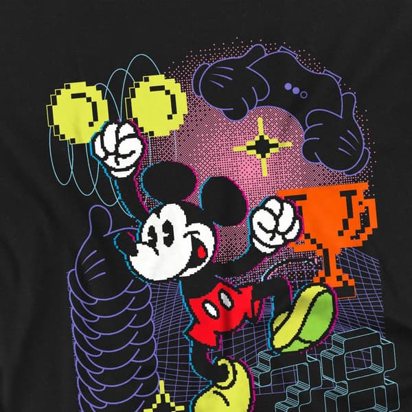 Mickey Mouse Barn/Barn Pixel T-Shirt 3-4 År Svart Black 3-4 Years