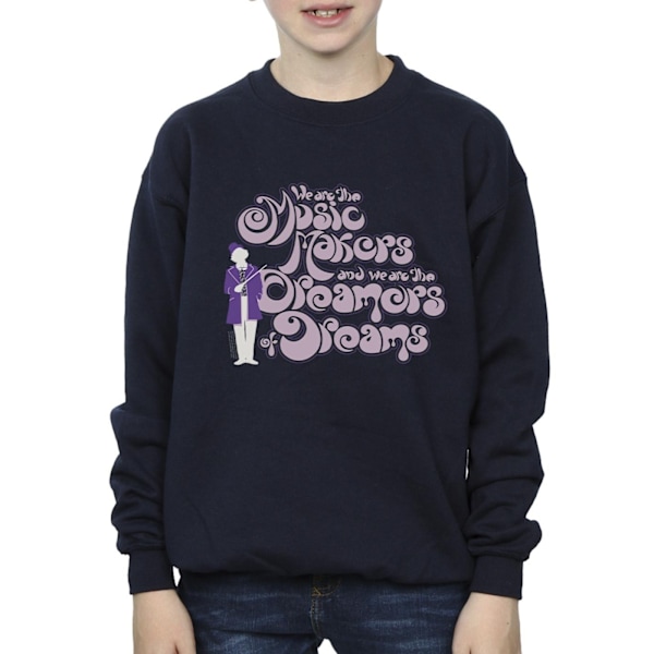 Willy Wonka Boys Dreamers Text Sweatshirt 12-13 år Marinblå Navy Blue 12-13 Years