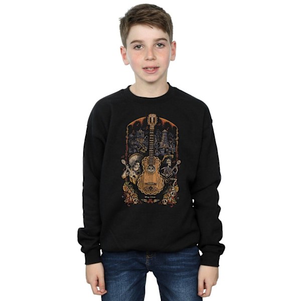 Disney Boys Coco Guitar Poster Sweatshirt 7-8 år Svart Black 7-8 Years