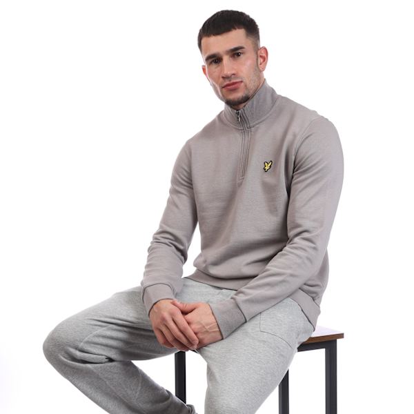Lyle & Scott Herr Loopback Quarter Zip Sweatshirt M Ljusgrå Light Grey M