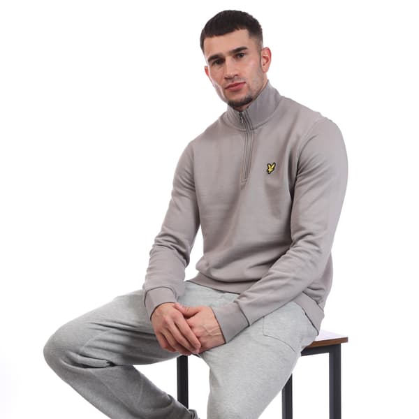 Lyle & Scott Herr Loopback Quarter Zip Tröja L Ljusgrå Light Grey L