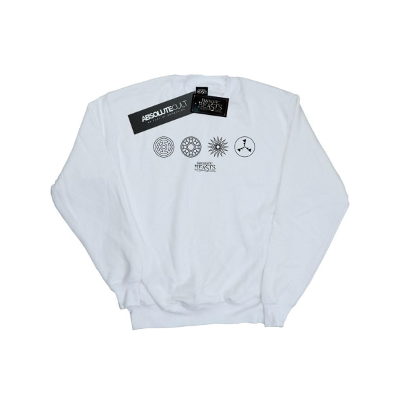 Fantastic Beasts Mens Circular Icons Sweatshirt XL Vit White XL