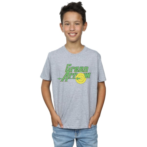 DC Comics Boys Green Arrow Crackle Logo T-Shirt 12-13 år Spo Sports Grey 12-13 Years