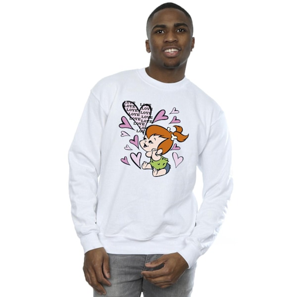 The Flintstones Herr Pebbles Love Love Love Sweatshirt M Vit White M