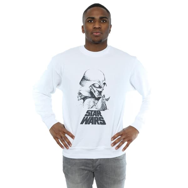 Star Wars Herr Darth Vader Sketch Sweatshirt M Vit White M