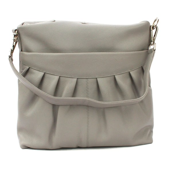 Eastern Counties Leather Dam/Damer Leona Ruched Läder Handväska Light Grey One Size