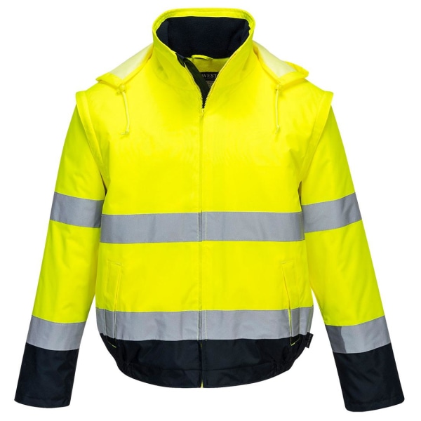 Portwest Mens Essential 2 i 1 Lite Hi-Vis Bomberjacka XXL Ye Yellow/Navy XXL