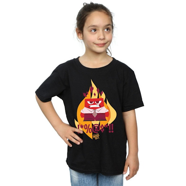 Disney Girls Inside Out Fired Up Bomull T-shirt 7-8 år Svart Black 7-8 Years