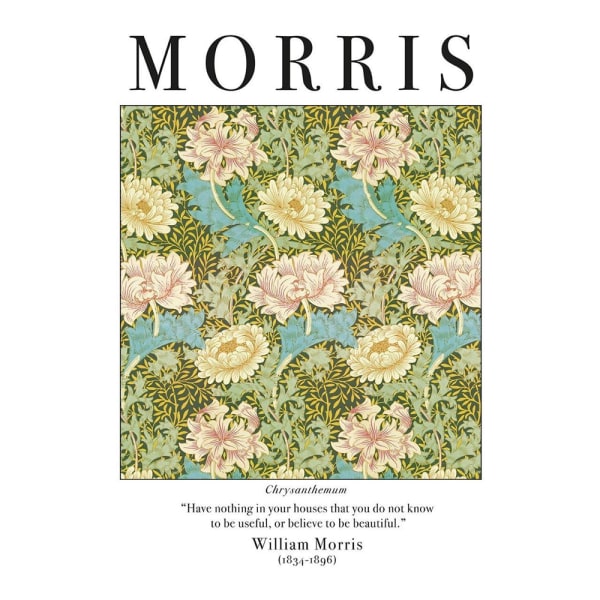 William Morris Chrysanthemum Print 50cm x 40cm Flerfärgad Multicoloured 50cm x 40cm