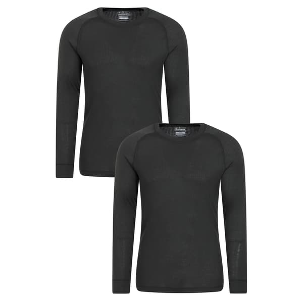 Mountain Warehouse Talus Underställströja för män (2-pack) M Svart Black M