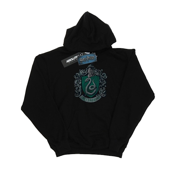 Harry Potter Flickor Slytherin Distressed Crest Hoodie 3-4 År Black 3-4 Years