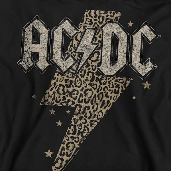 AC/DC Unisex Vuxen Leopardtryck Blixt Tröja M Svart Black M