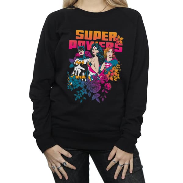 DC Comics Dam/Kvinnor Super Powers Neon Blommig Sweatshirt XL Black XL