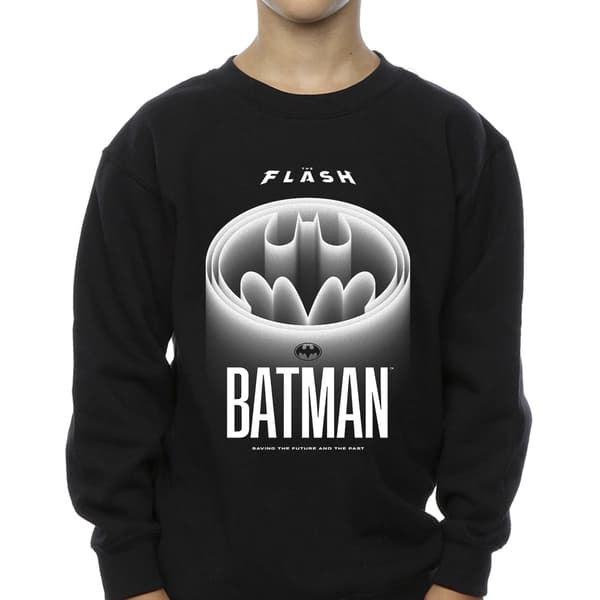 DC Comics Pojkar The Flash Batman Vit Logotyp Tröja 12-13 År Black 12-13 Years