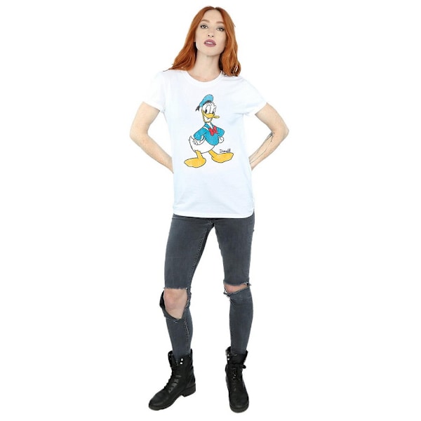 Disney Womens/Ladies Classic Donald Duck Bomull Boyfriend T-Shi White XXL