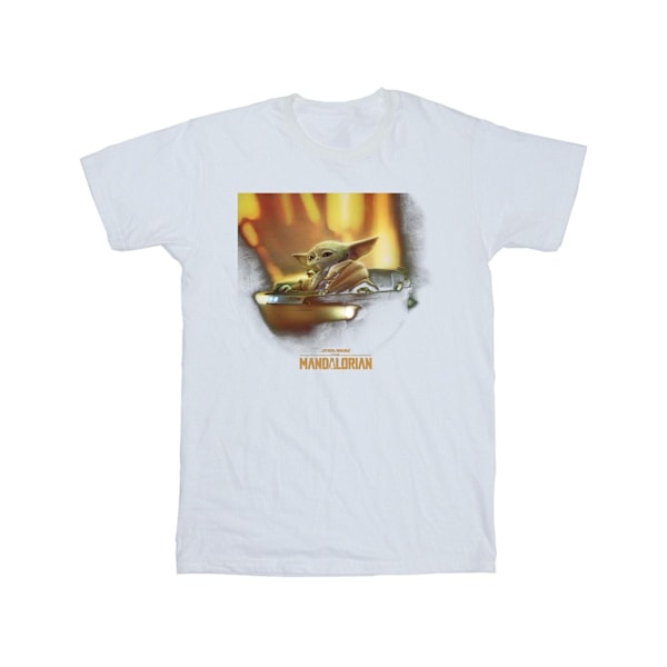 Star Wars Girls The Mandalorian Grogu Målad Bomull T-shirt 12 White 12-13 Years