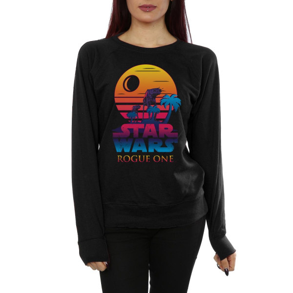 Star Wars Dam/Kvinnor Rogue One Logo Solnedgång Sweatshirt XL Svart Black XL