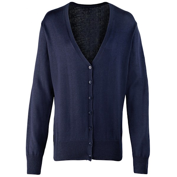 Premier Dam/Dam Cotton Acrylic V-hals Cardigan 22 UK Navy Navy 22 UK