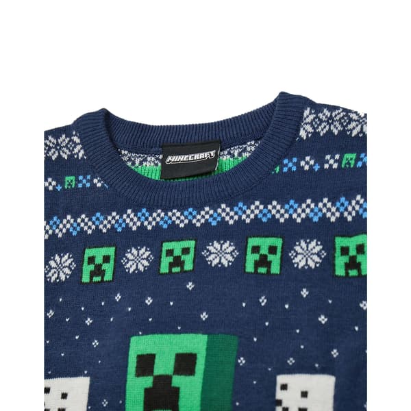 Minecraft Pojkar Creeper Jultröja 7-8 År Blå Blue 7-8 Years