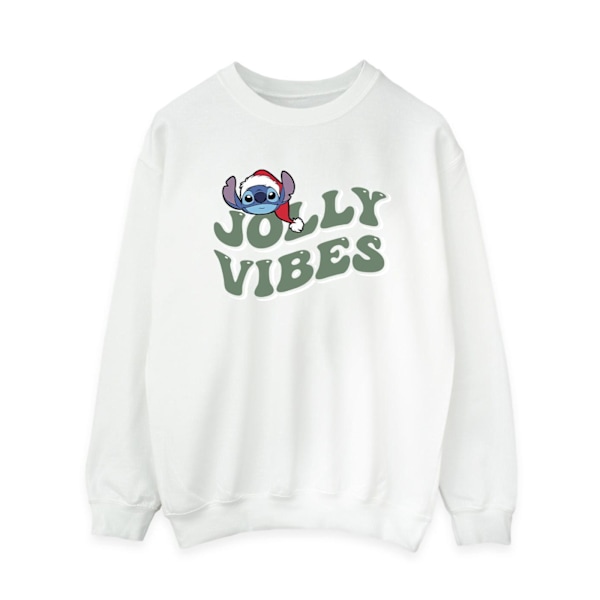 Disney Dam/Kvinnor Lilo & Stitch Jolly Chilling Vibes Sweatshirt White 4XL