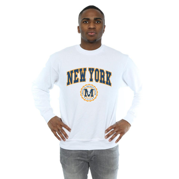 Disney Herr Mickey Mouse New York Seal Sweatshirt S Vit White S