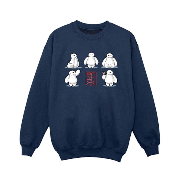 Disney Boys Big Hero 6 Baymax Många Poser Sweatshirt 7-8 År N Navy Blue 7-8 Years