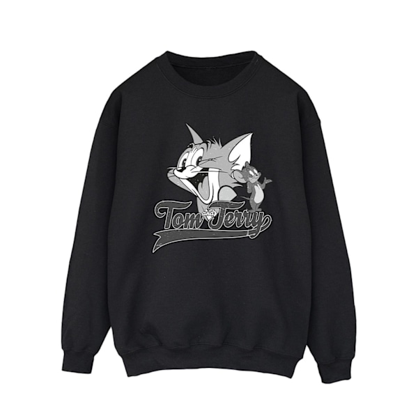 Tom And Jerry Herr Greyscale Square Sweatshirt M Svart Black M