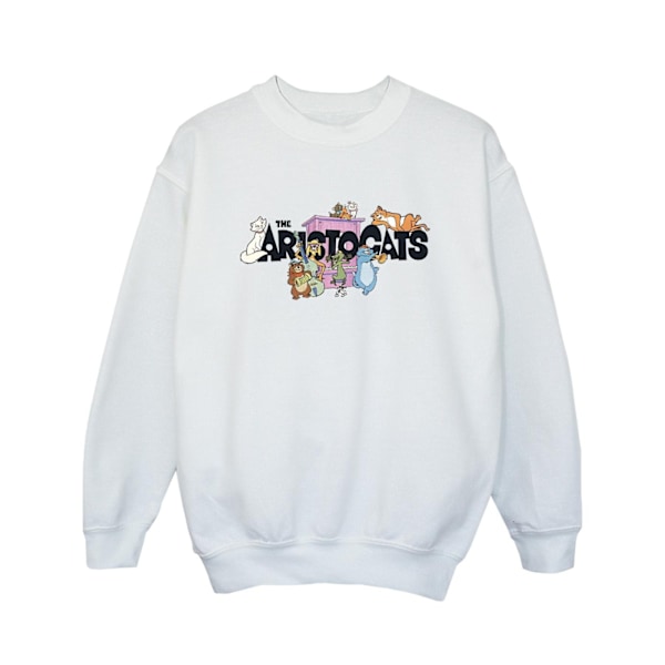 Disney Girls The Aristocats Music Logo Sweatshirt 3-4 år Vit White 3-4 Years