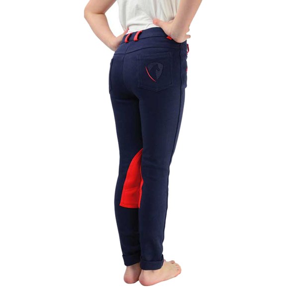 HYPERFORMANCE Belton Jodhpurs för barn/barn 20 i marinblå/röd Navy/Red 20in