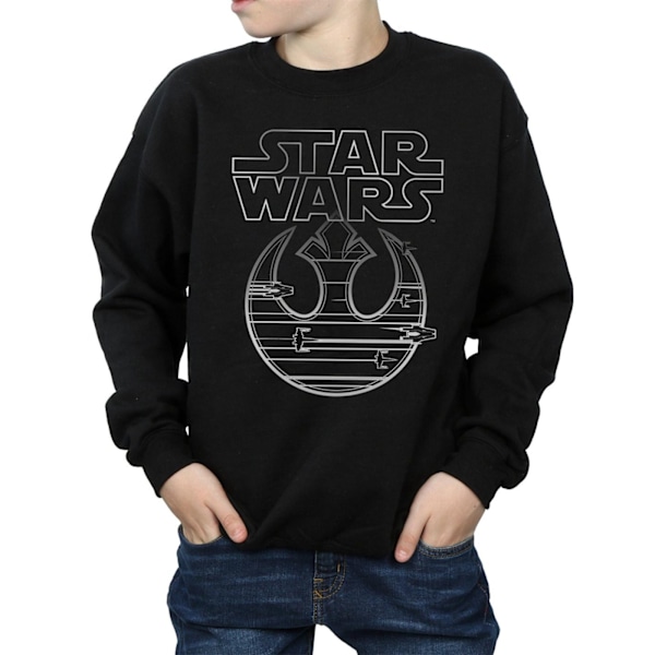 Star Wars Pojkar The Last Jedi Resistance Logo Metallic Sweatshirt Black 5-6 Years